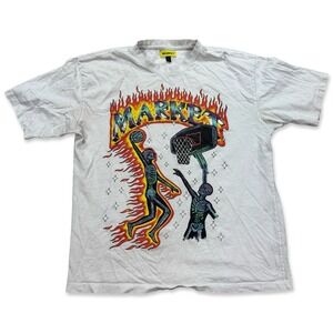 Market Shirt Men's XL White Marcos Alvarado Skeleton Basketball Streetwear NBA